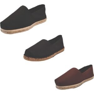 Tripack Alpargata Negro, Negro Goma Y Café