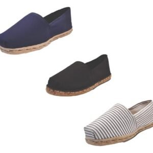 Tripack Alpargata Azul Marino, Negro Goma Y Ray Gris/blanco