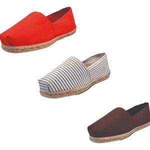 Tripack Alpargata Rojo, Ray Gris/blanco Y Café