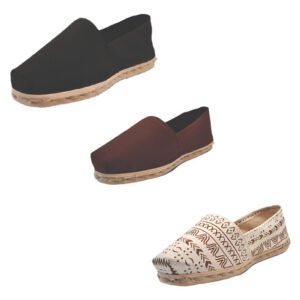 Tripack Alpargata Negro, Café Y Crudo Étnico