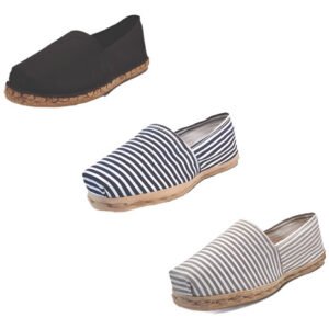 Tripack Alpargata Negro Goma, Ray Azul/bla Y Ray Gris/bla