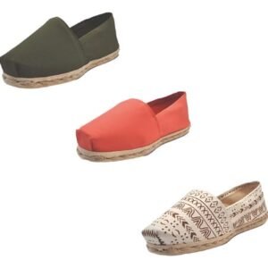 Tripack Alpargata Verde Militar, Terracota Y Crudo Étnico