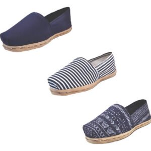 Tripack Alpargata Azul Marino, Ray Azul/blanco Y Azul Étnico