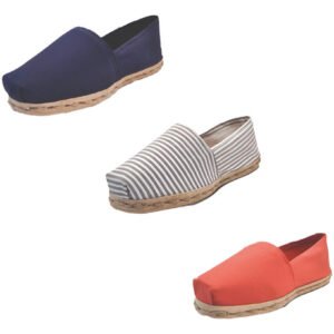 Tripack Alpargata Azul Marino, Ray Gris/blanco Y Terracota