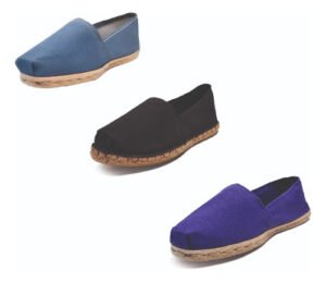 Tripack Alpargata Mezclilla, Negro Goma Y Morado