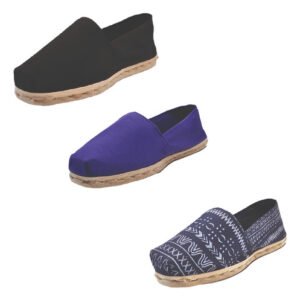 Tripack Alpargata Negro, Morado Y Azul Étnico