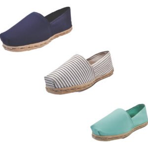 Tripack Alpargata Azul Marino, Ray Gris/blanco Y Turquesa