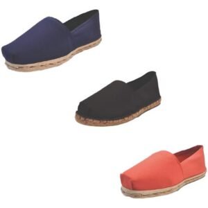 Tripack Alpargata Azul Marino, Negro Goma Y Terracota