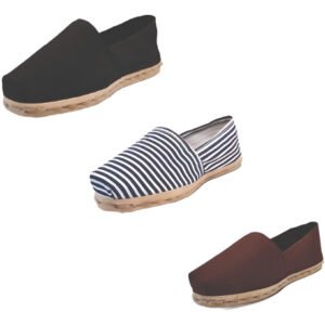 Tripack Alpargata Negro, Ray Azul/blanco Y Café