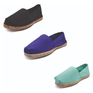 Tripack Alpargata Negro Goma, Morado Y Turquesa