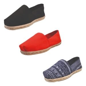 Tripack Alpargata Negro, Rojo Y Azul Étnico