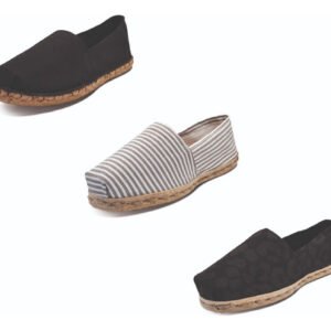 Tripack Alpargata Negro Goma, Ray Gris/bla Y Animal Pr Neg