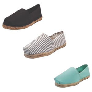 Tripack Alpargata Negro Goma, Ray Gris/blanco Y Turquesa