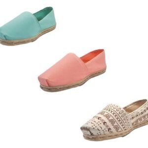 Tripack Alpargata Turquesa, Coral Y Crudo Étnico