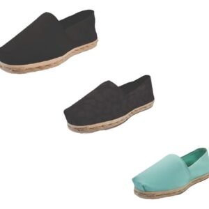 Tripack Alpargata Negro, Animal Print Negro Y Turquesa