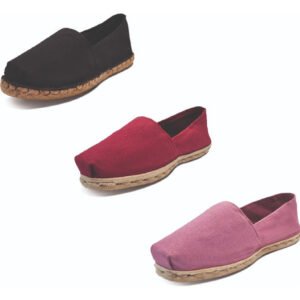 Tripack Alpargata Negro Goma, Burdeo Y Jacarandá