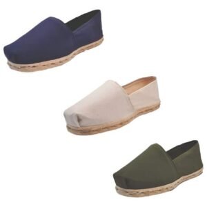 Tripack Alpargata Azul Marino, Crudo Y Verde Militar