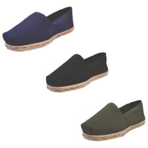 Tripack Alpargata Azul Marino, Negro Y Verde Militar