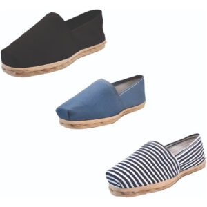 Tripack Alpargata Negro, Mezclilla Y Rayado Azul/blanco