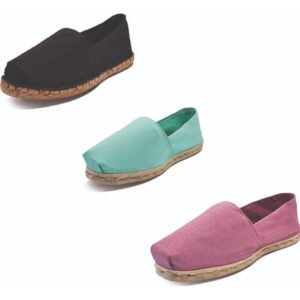 Tripack Alpargata Negro Goma, Turquesa Y Jacarandá