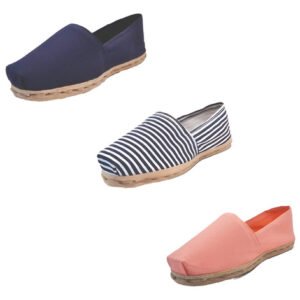 Tripack Alpargata Azul Marino, Ray Azul/blanco Y Coral