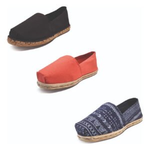 Tripack Alpargata Negro Goma, Terracota Y Azul Étnico