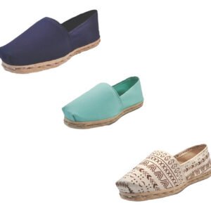 Tripack Alpargata Azul Marino, Turquesa Y Crudo Étnico