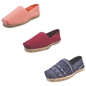 Tripack Alpargata Coral, Burdeo Y Azul Étnico