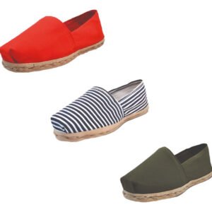 Tripack Alpargata Rojo, Ray Azul/blanco Y Verde Militar