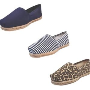 Tripack Alpargata Azul Marino, Ray Azul/blanc Y Animal Print