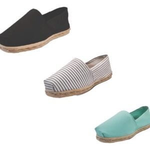 Tripack Alpargata Negro, Ray Gris/blanco Y Turquesa