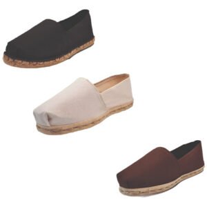 Tripack Alpargata Negro Goma, Crudo Y Café