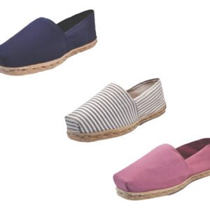 Tripack Alpargata Azul Marino, Ray Gris/blanco Y Jacarandá