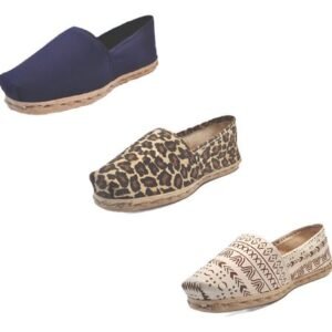 Tripack Alpargata Azul Marino, Animal Print Y Crudo Étnico
