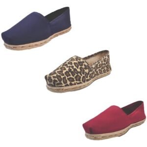 Tripack Alpargata Azul Marino, Animal Print Y Burdeo