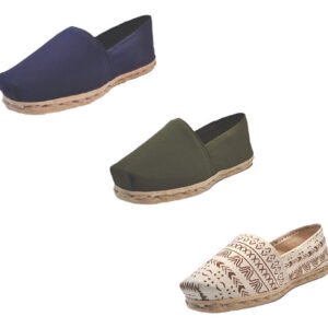 Tripack Alpargata Azul Marino, Verde Militar Y Crudo Étnico