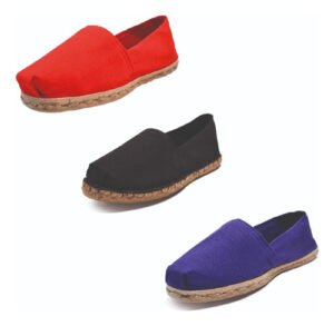 Tripack Alpargata Rojo, Negro Goma Y Morado