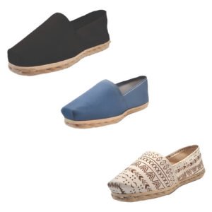 Tripack Alpargata Negro, Mezclilla Y Crudo Étnico