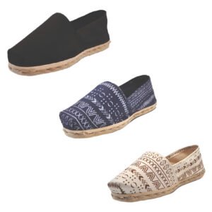 Tripack Alpargata Negro, Azul Étnico Y Crudo Étnico