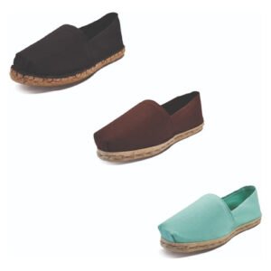 Tripack Alpargata Negro Goma, Café Y Turquesa