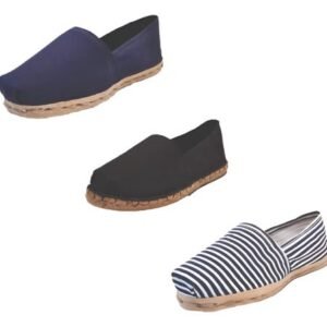 Tripack Alpargata Azul Marino, Negro Goma Y Ray Azul/blanco