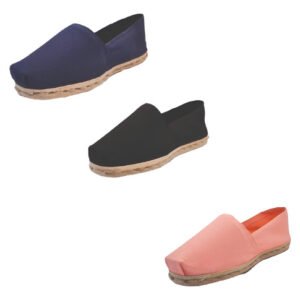 Tripack Alpargata Azul Marino, Negro Y Coral