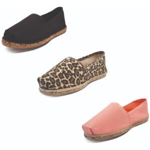 Tripack Alpargata Negro Goma, Animal Pr Y Coral