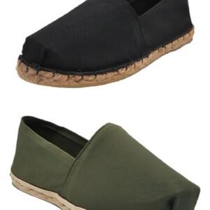 Pack Alpargata Negro Refuerzo De Goma - Verde Militar