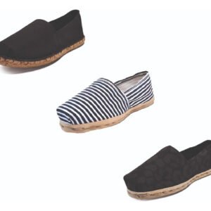 Tripack Alpargata Negro Goma, Ray Azul/bla Y Animal Pr Neg