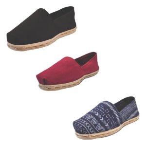 Tripack Alpargata Negro, Burdeo Y Azul Étnico
