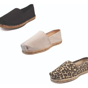 Tripack Alpargata Negro Goma, Crudo Y Animal Print