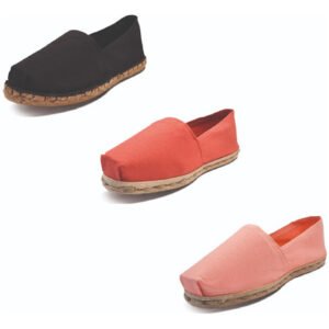 Tripack Alpargata Negro Goma, Terracota Y Coral
