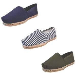 Tripack Alpargata Azul Marino, Ray Azul/blanco Y Verde Mili