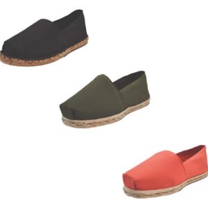 Tripack Alpargata Negro Goma, Verde Militar Y Terracota